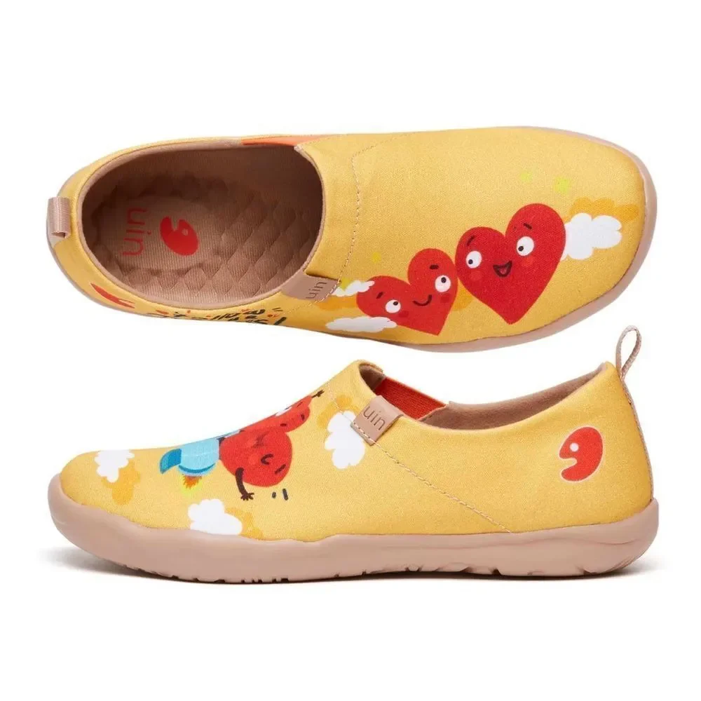 UIN Women's Walking Shoes Slip On Canvas Casual Loafers (Love You to the Moon)